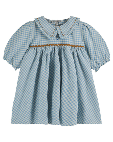 Emile SS24 Blue Gingham Baby Dress