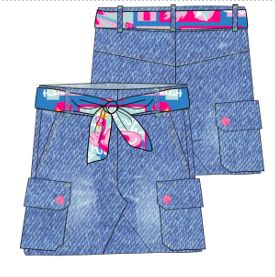 Billieblush SS24 Denim Cargo Pockets Mini Skirt