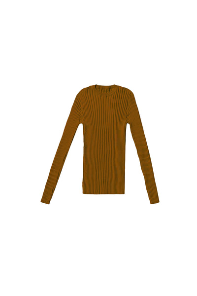 Zaika SS24 Big Ribbed Cognac Sweater