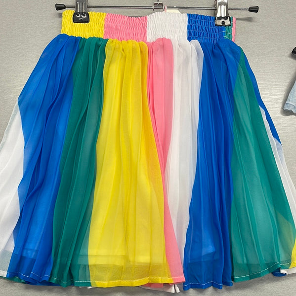 Billieblush SS24 Rainbow Stripe Skirt