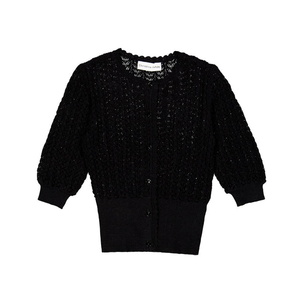 CR ss24 Black Crochet Cardigan