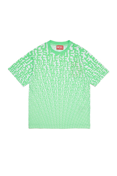 Diesel ss24 All Over Green Logo Tee