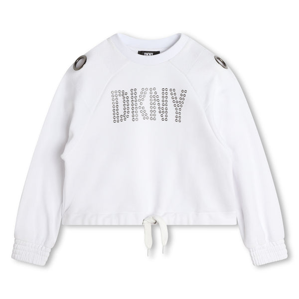 DKNY SS24 White Drawstring Sweatshirt