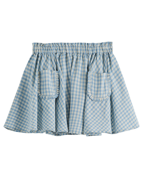 Emile SS24 Blue Gingham Pocket Skirt