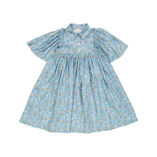 CR ss24 Blue Dress With Blue Flowers