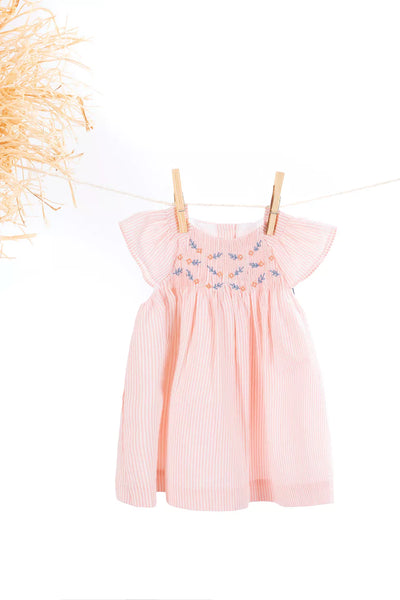 Tartine SS24 Pink Seersucker Baby Dress