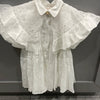 PA ss24b White Linen Shawl Collar Dress