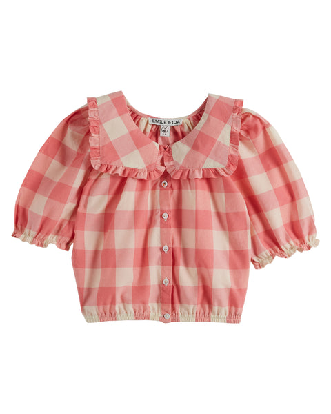 Emile ss24 Pink Check Blouse