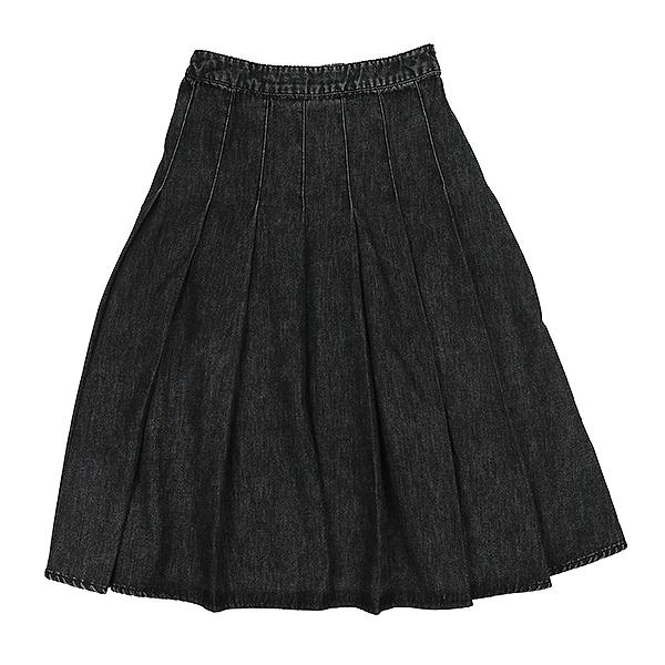 Luna Mae FW23 Black Denim Front Pleat Skirt