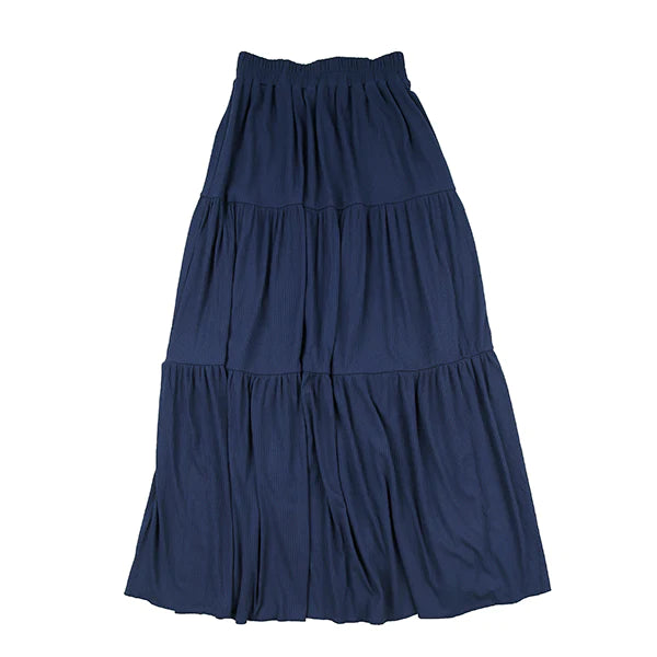 Luna Mae ss23 Navy Ribbed Long Skirt