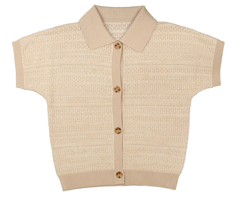 NOMA SS23 Sand Marled Textured Knit Top